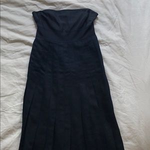 J Crew size 4 navy blue linen strapless dress